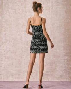 The Black Floral Embroidery Cotton Slip Mini Dress -Deals Dress N Swimwear Store the black floral embroidery mini dress dresses cpm10w