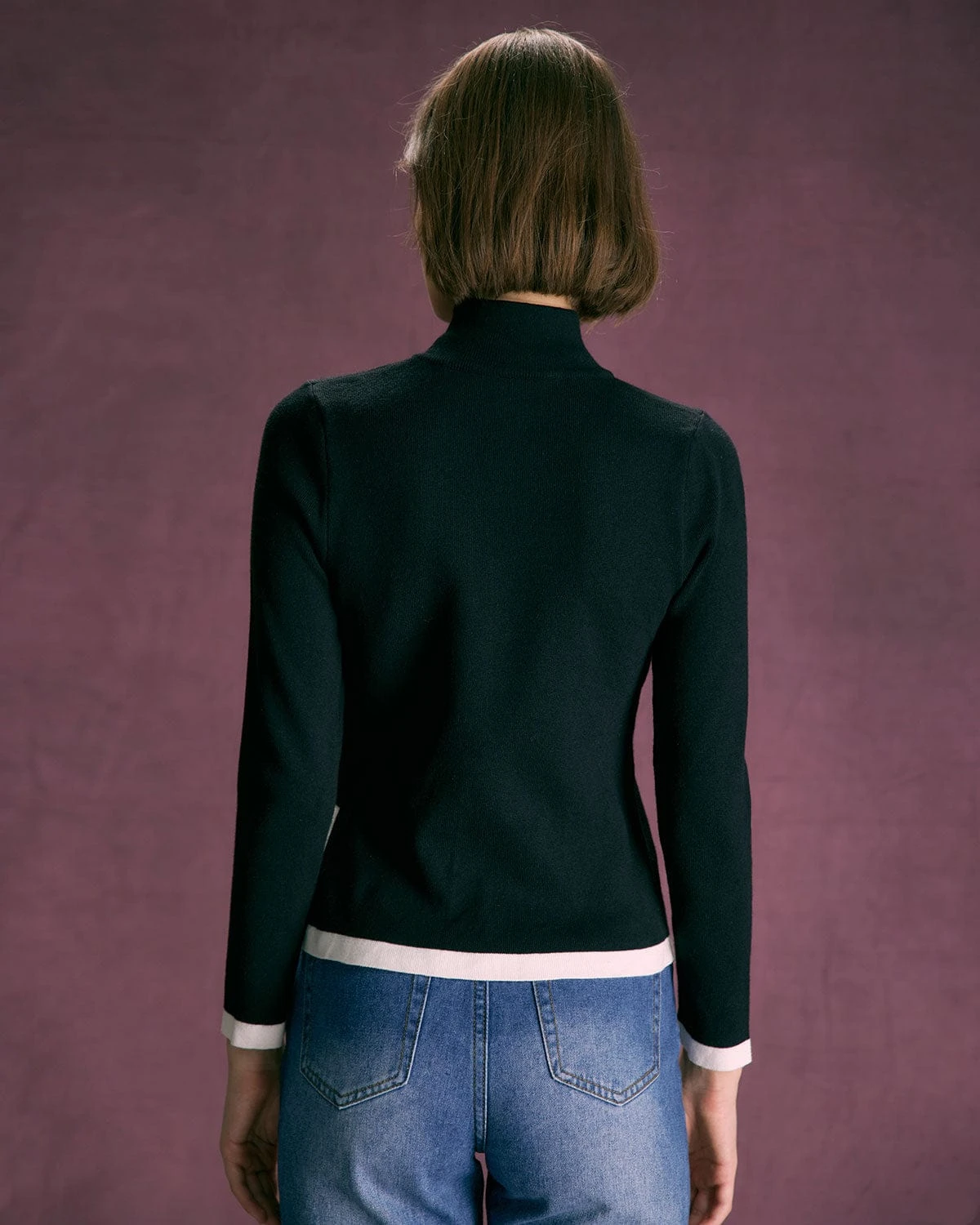 The Black High Neck Irregular Hem Knit Top 5 The Black High Neck Irregular Hem Knit Top - Image 5