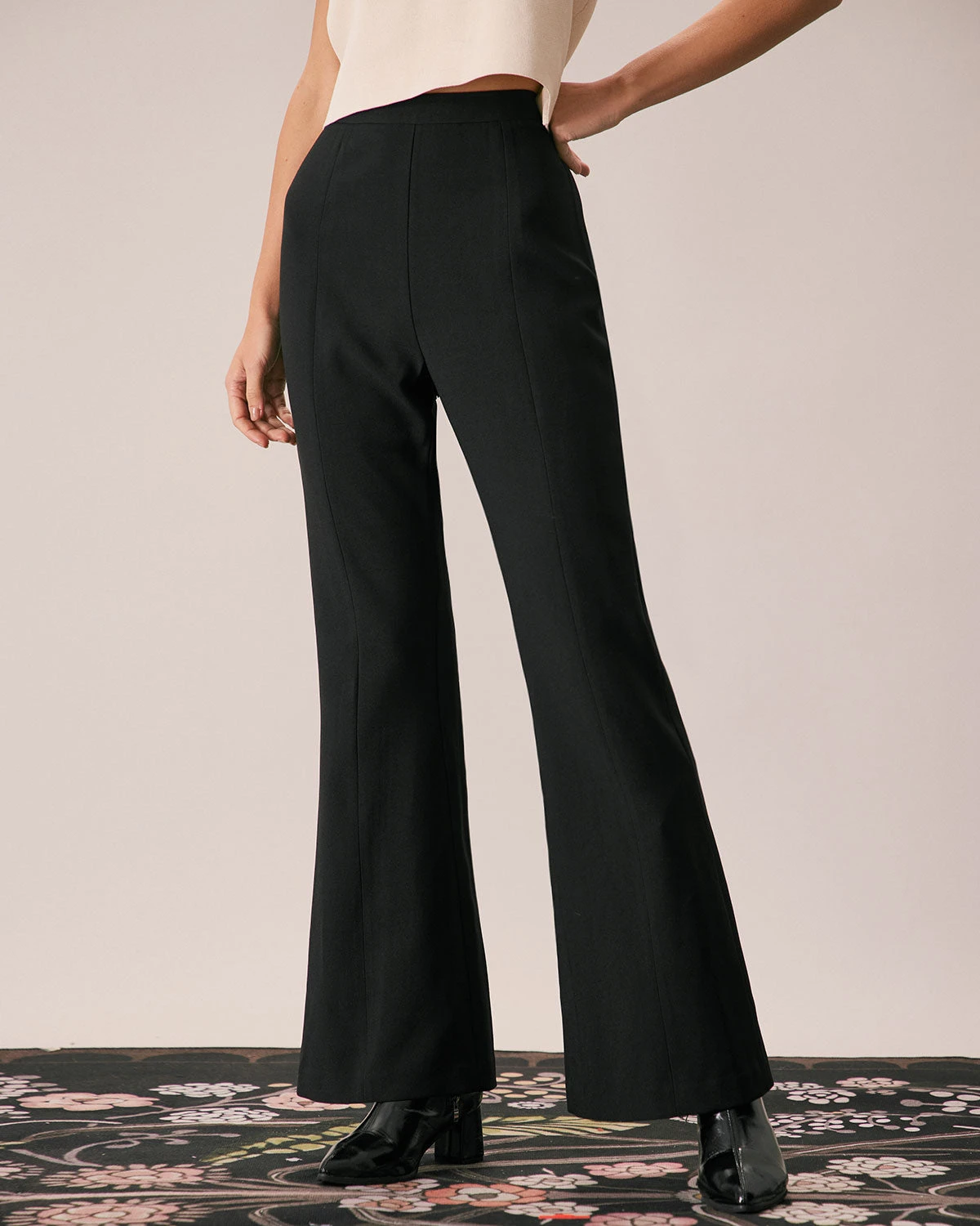 The Black High Waisted Zipper Flare Pants 1 The Black High Waisted Zipper Flare Pants