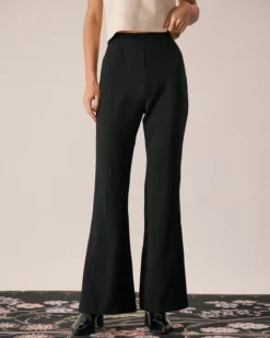The Black High Waisted Zipper Flare Pants 8 The Black High Waisted Zipper Flare Pants -Deals Dress N Swimwear Store the black high waisted flare pants bottoms bgpllh