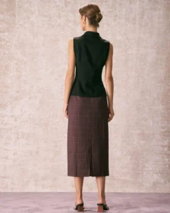 The Black Lapel Sleeveless Button Up Vest -Deals Dress N Swimwear Store the black lapel button vest tops qc3l0k