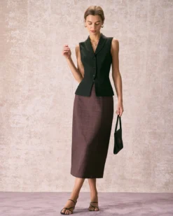 The Black Lapel Sleeveless Button Up Vest -Deals Dress N Swimwear Store the black lapel button vest tops qlvxeu