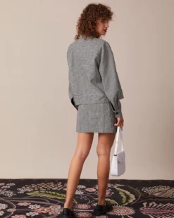 The Black Lapel Houndstooth Button Jacket 7 The Black Lapel Houndstooth Button Jacket -Deals Dress N Swimwear Store the black lapel houndstooth jacket outerwear 14acih 540608