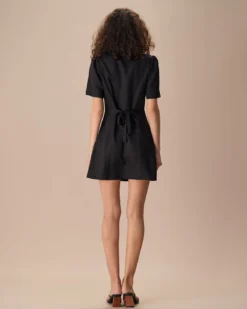 The Black Lapel Short Sleeve Mini Dress -Deals Dress N Swimwear Store the black lapel short sleeve mini dress dresses q6leso