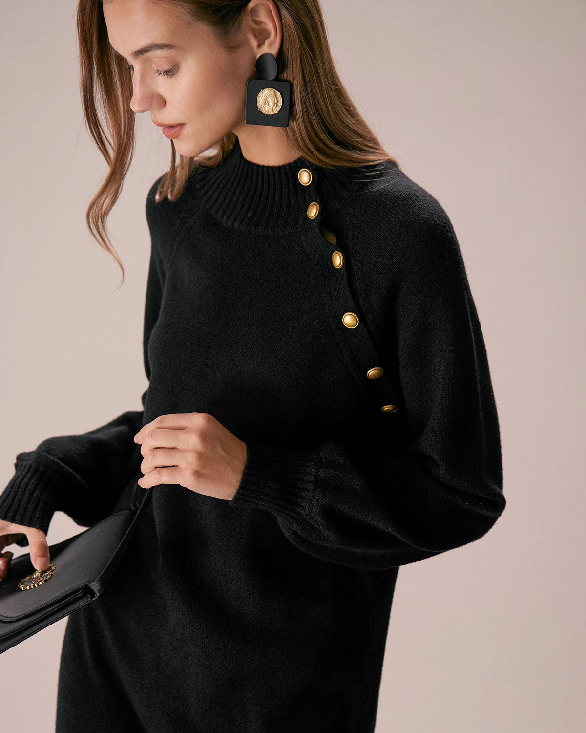 The Black Lantern Sleeve Sweater Mini Dress 5 The Black Lantern Sleeve Sweater Mini Dress - Image 5