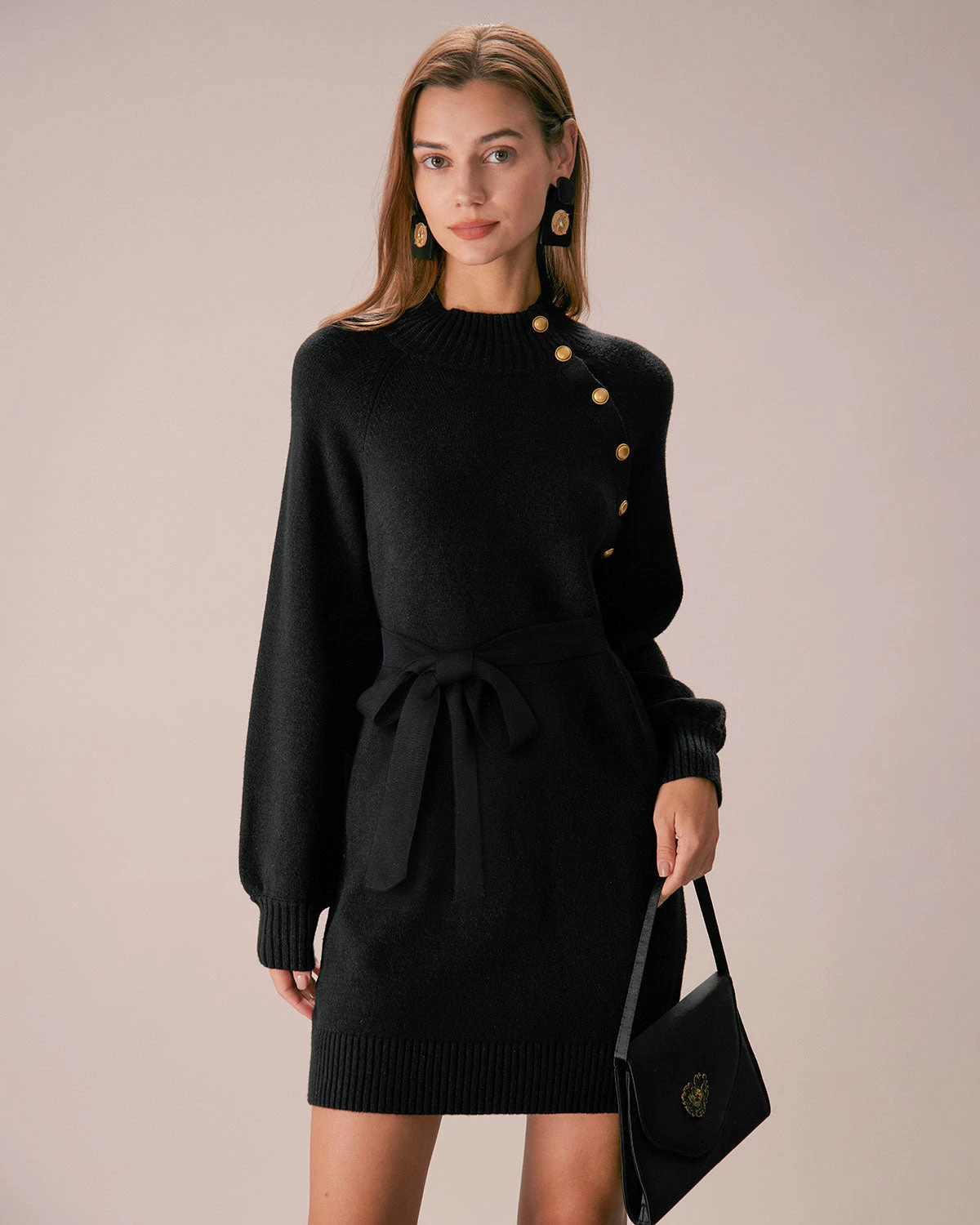 The Black Lantern Sleeve Sweater Mini Dress 1 The Black Lantern Sleeve Sweater Mini Dress