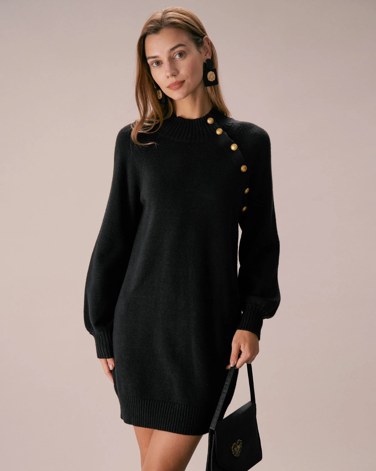 The Black Lantern Sleeve Sweater Mini Dress 2 The Black Lantern Sleeve Sweater Mini Dress - Image 2