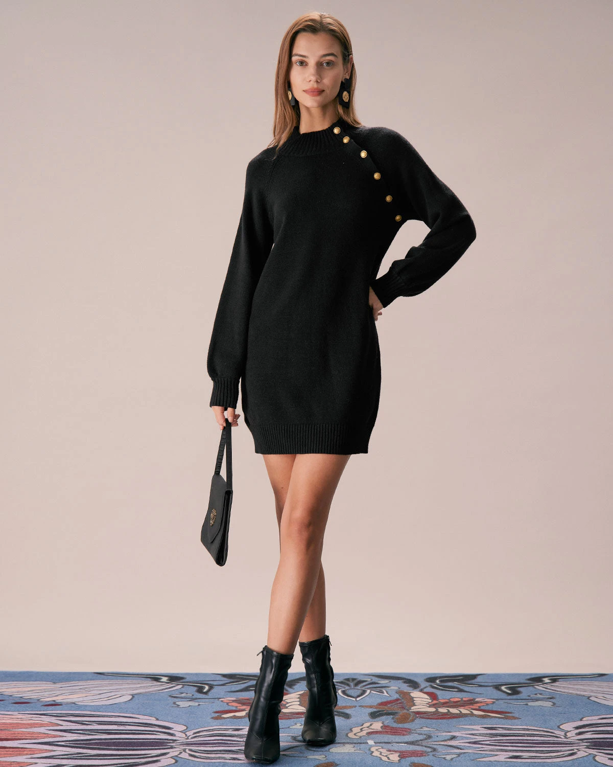The Black Lantern Sleeve Sweater Mini Dress 3 The Black Lantern Sleeve Sweater Mini Dress - Image 3