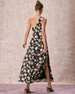 The Black One Shoulder Floral Maxi Dress 11 The Black One Shoulder Floral Maxi Dress -Deals Dress N Swimwear Store the black one shoulder floral maxi dress dresses r9lrfj