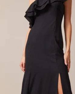 The Black One Shoulder Flounce Maxi Dress 9 The Black One Shoulder Flounce Maxi Dress -Deals Dress N Swimwear Store the black one shoulder slit maxi dress dresses pwhdll