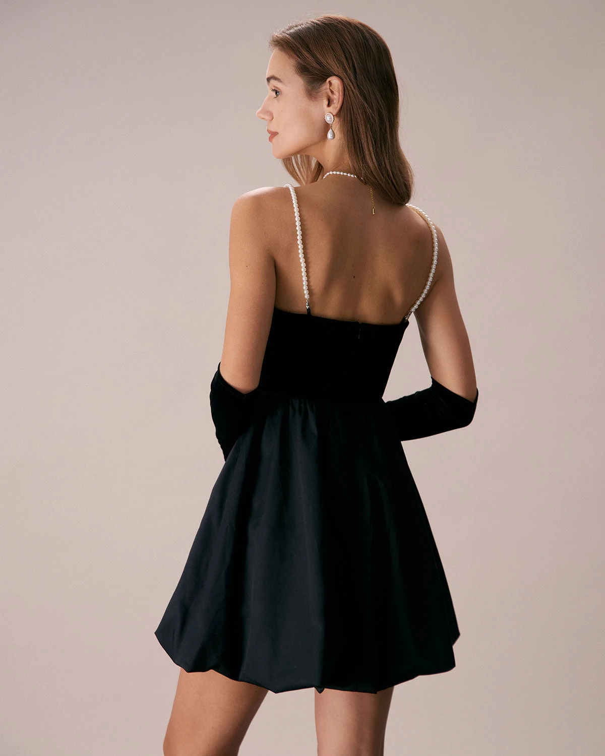 The Black Removable Straps Velvet Mini Dress 6 The Black Removable Straps Velvet Mini Dress - Image 6