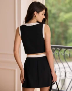 The Black Round Neck Colorblock Tank Top -Deals Dress N Swimwear Store the black round neck colorblock tank top tops ou4fzb