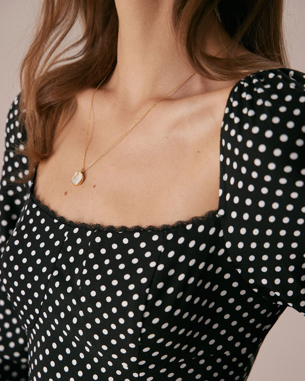 The Black Square Neck Polka Dot Maxi Dress 2 The Black Square Neck Polka Dot Maxi Dress - Image 2