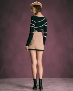 The Black Square Neck Geometric Knit Top 11 The Black Square Neck Geometric Knit Top -Deals Dress N Swimwear Store the black square neck wave knit top tops hiiulp