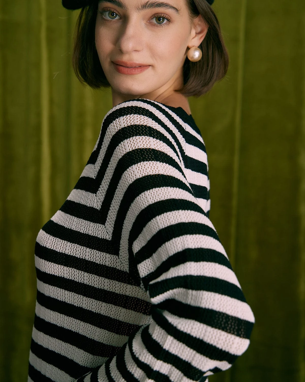 The Black Striped Flare Sleeve Mini Dress 3 The Black Striped Flare Sleeve Mini Dress - Image 3