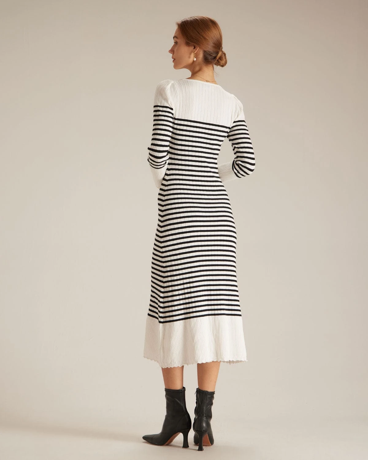 The Black Sweetheart Neck Striped Midi Dress 6 The Black Sweetheart Neck Striped Midi Dress - Image 6