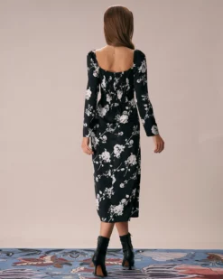 The Black Sweetheart Neck Floral Midi Dress 11 The Black Sweetheart Neck Floral Midi Dress -Deals Dress N Swimwear Store the black sweetheart neck floral midi dress dresses uhpyqo