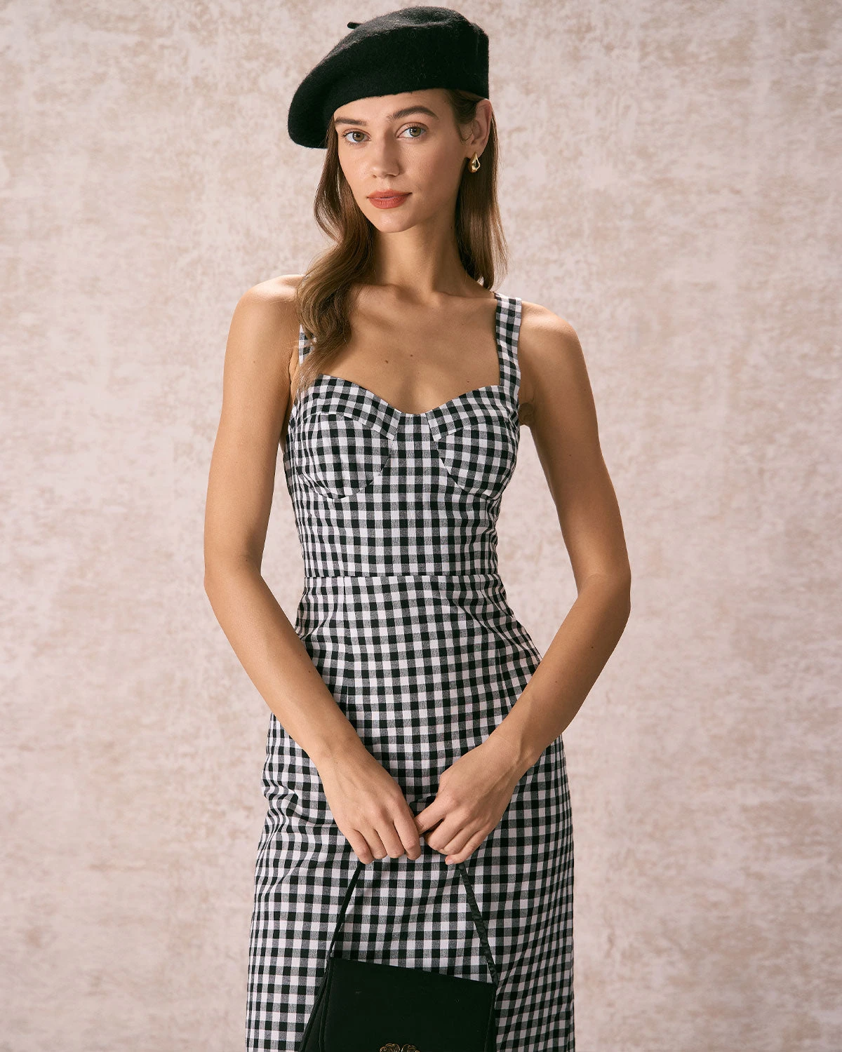 The Black Sweetheart Neck Plaid Midi Dress 4 The Black Sweetheart Neck Plaid Midi Dress - Image 4
