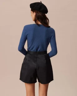 The Black High Waisted Textured Shorts 9 The Black High Waisted Textured Shorts -Deals Dress N Swimwear Store the black textured shorts bottoms hrht8g 727493