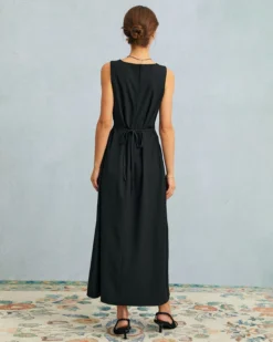 The Black U Neck Tie Back Sleeveless Maxi Dress 13 The Black U Neck Tie Back Sleeveless Maxi Dress -Deals Dress N Swimwear Store the black u neck tie back maxi dress dresses jeorn3 117493