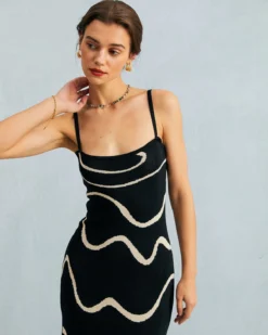 The Black Wave Mermaid Hem Knit Midi Dress -Deals Dress N Swimwear Store the black wave mermaid hem kint midi dress dresses 9wt4bc 189417