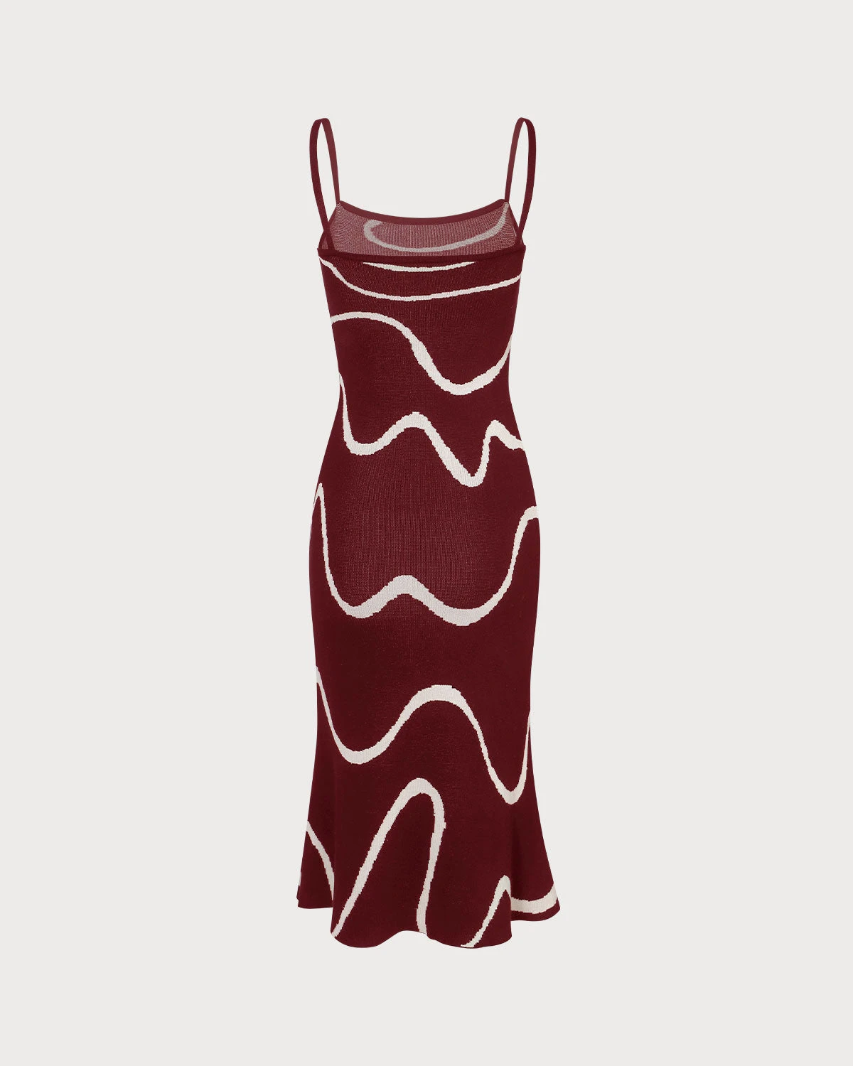 The Wine Red Wave Mermaid Knit Midi Dress 7 The Wine Red Wave Mermaid Knit Midi Dress - Image 7