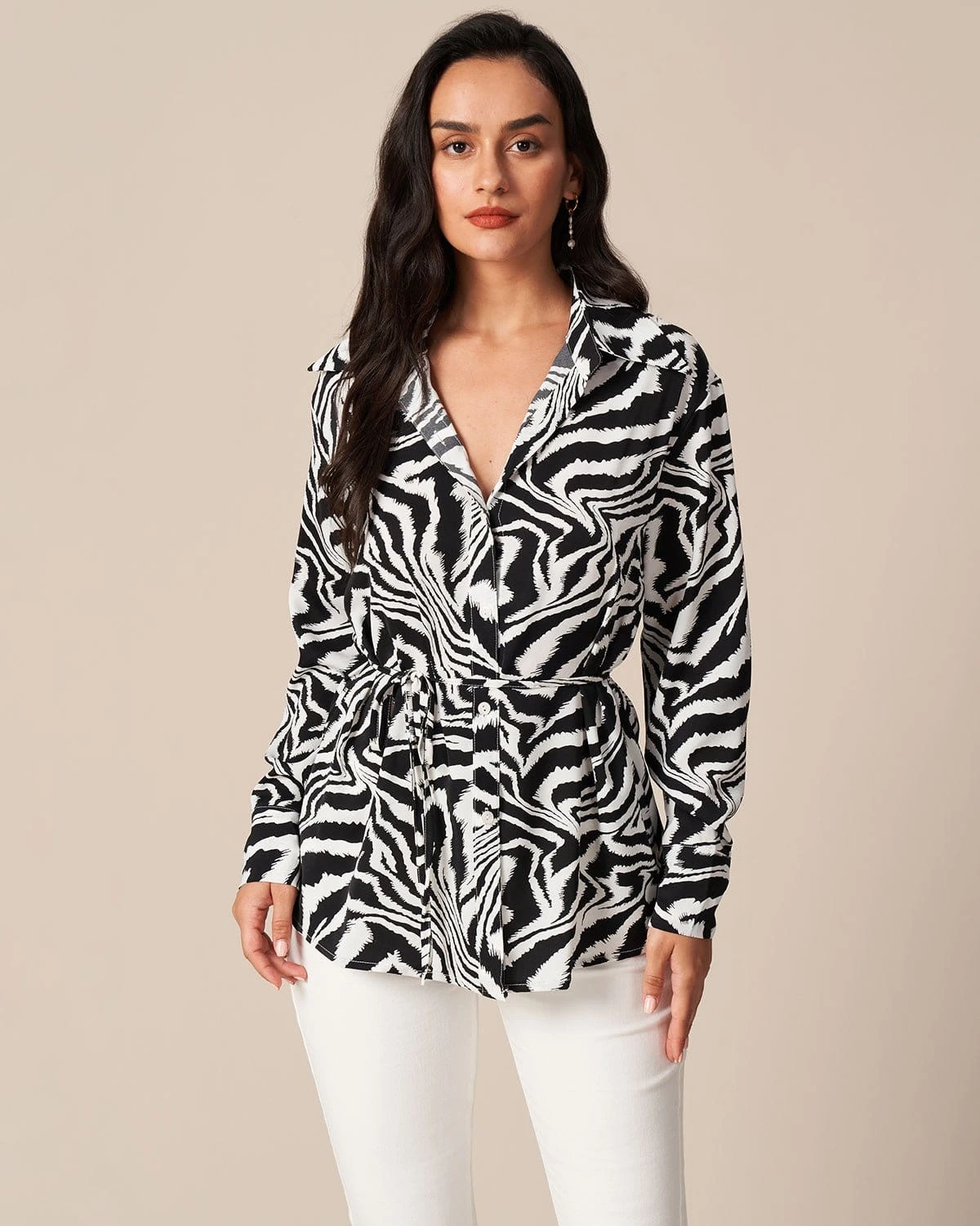 The Black Lapel Zebra Tie Waist Button Shirt 1 The Black Lapel Zebra Tie Waist Button Shirt