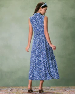 The Blue Collared Button-up Floral Maxi Dress -Deals Dress N Swimwear Store the blue collared floral maxi dress dresses e5p99e