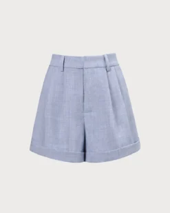 The Blue High-Waisted Pleated Shorts -Deals Dress N Swimwear Store the blue high waisted pleated shorts blue bottoms fqvcjy
