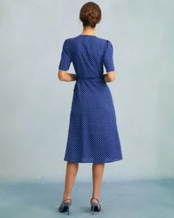 The Blue V Neck Polka Dot Wrap Midi Dress 13 The Blue V Neck Polka Dot Wrap Midi Dress -Deals Dress N Swimwear Store the blue polka dot wrap midi dress dresses of61wr 589191