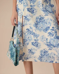 The Blue Round Neck Cap Sleeve Floral Midi Dress 9 The Blue Round Neck Cap Sleeve Floral Midi Dress -Deals Dress N Swimwear Store the blue round neck cap sleeve floral midi dress dresses vgj46b