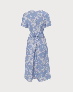 The Blue Round Neck Floral Midi Dress 16 The Blue Round Neck Floral Midi Dress -Deals Dress N Swimwear Store the blue round neck floral midi dress dresses xb6ukm