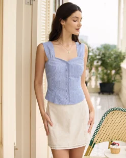 The Blue Sweetheart Neck Striped Tank Top -Deals Dress N Swimwear Store the blue sweetheart neck striped tank top tops x4o1mc