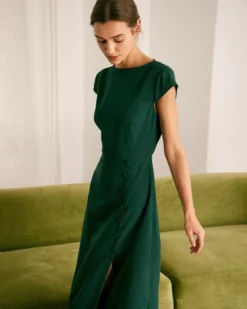 The Green Boat Neck Cutout Back Midi Dress 13 The Green Boat Neck Cutout Back Midi Dress -Deals Dress N Swimwear Store the boat neck cutout back dress dresses szk6t9