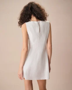 The Beige Boat Neck Striped Mini Dress -Deals Dress N Swimwear Store the boat neck striped mini dress dresses ayuxw6