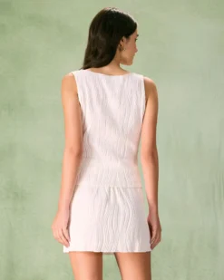 The White Boat Neck Water Ripple Textured Tank Top -Deals Dress N Swimwear Store the boat neck water ripple textured tank top tops xzlseb