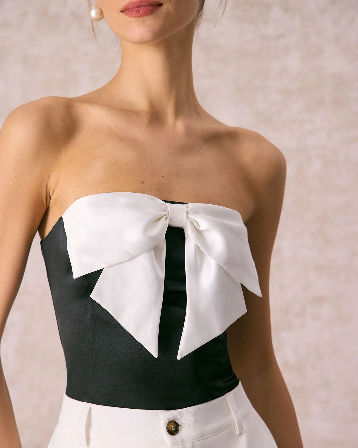 The Black Bowknot Satin Tube Tank Top 2 The Black Bowknot Satin Tube Tank Top - Image 2