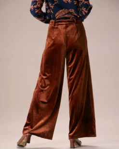 The Brown High Waisted Velvet Wide Leg Pants 9 The Brown High Waisted Velvet Wide Leg Pants -Deals Dress N Swimwear Store the brown high waisted velvet wide leg pants bottoms dorepf