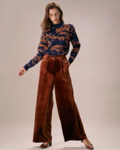 The Brown High Waisted Velvet Wide Leg Pants 7 The Brown High Waisted Velvet Wide Leg Pants -Deals Dress N Swimwear Store the brown high waisted velvet wide leg pants bottoms g4xdfq