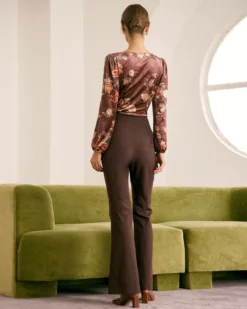 The Brown Square Neck Floral Lace Blouse 9 The Brown Square Neck Floral Lace Blouse -Deals Dress N Swimwear Store the brown square neck floral lace blouse tops lelsoe