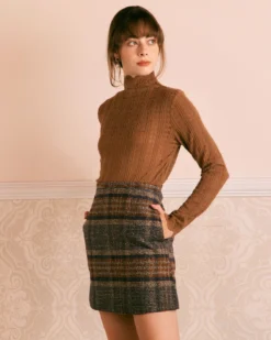 The Brown Natural Waisted Striped Mini Skirt -Deals Dress N Swimwear Store the brown striped mini skirt bottoms z57adb