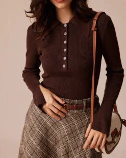 The Coffee Peter Pan Collar Button Knit Top 10 The Coffee Peter Pan Collar Button Knit Top -Deals Dress N Swimwear Store the coffee collared button knit top tops hs9kdc 175444