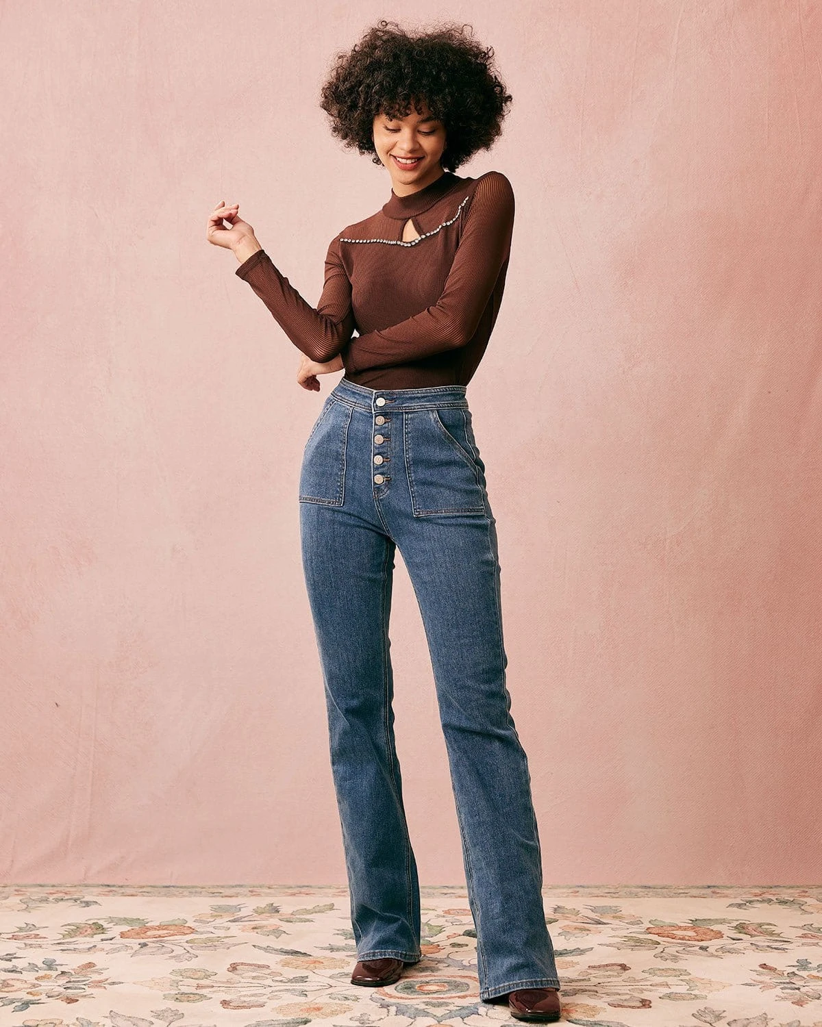 The Coffee Round Neck Cutout Ribbed Knit Top 4 The Coffee Round Neck Cutout Ribbed Knit Top - Image 4