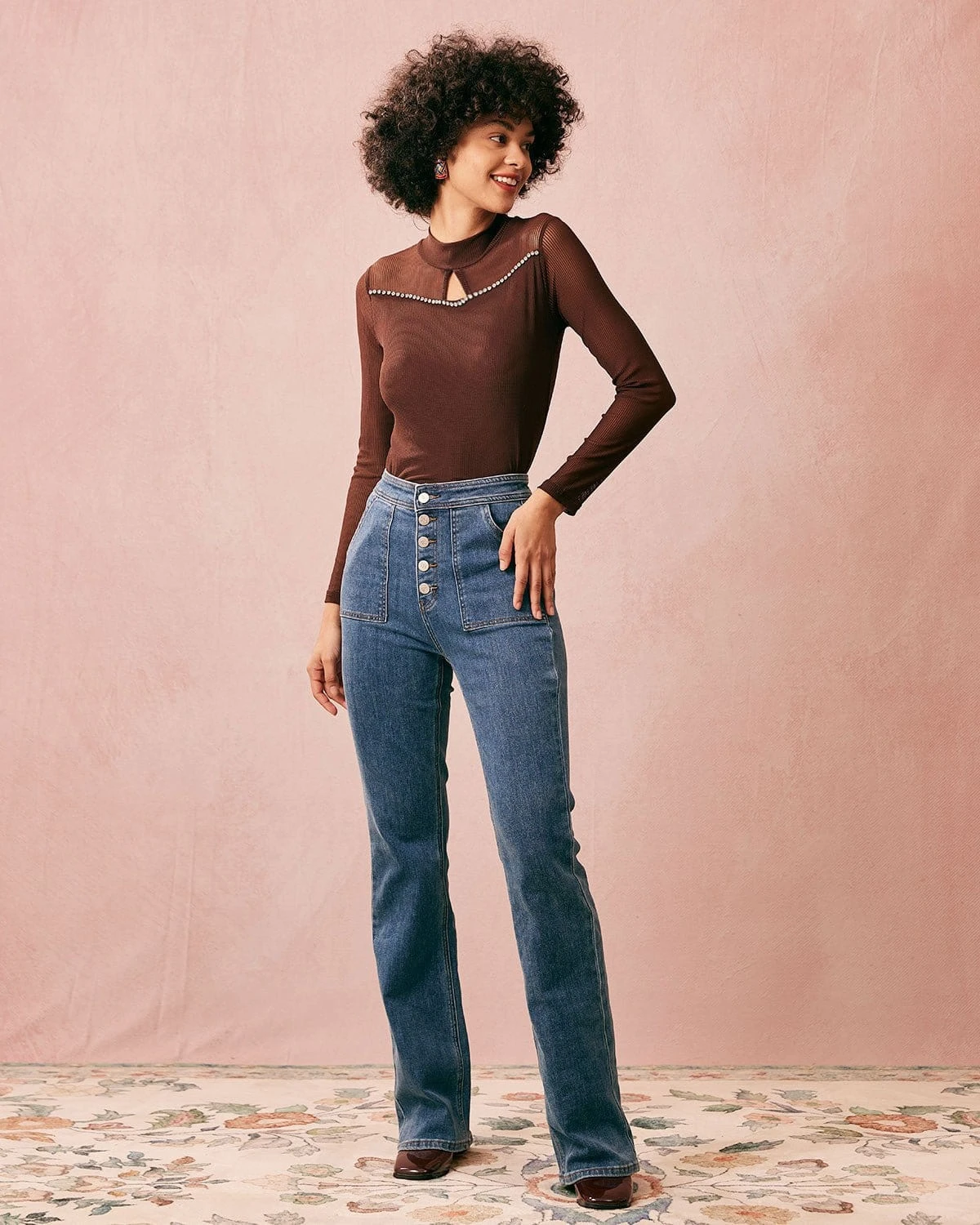 The Coffee Round Neck Cutout Ribbed Knit Top 5 The Coffee Round Neck Cutout Ribbed Knit Top - Image 5