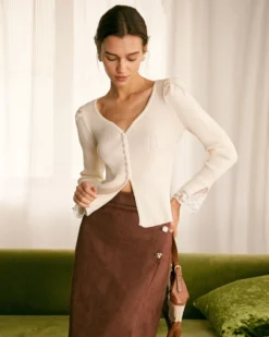 The Coffee High Waisted Suede Slit Midi Skirt -Deals Dress N Swimwear Store the coffee high waisted suede midi skirt bottoms 7aigck