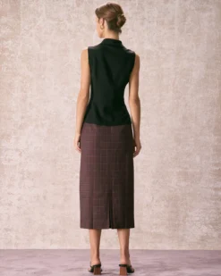 The Coffee High Waisted Plaid Midi Skirt 9 The Coffee High Waisted Plaid Midi Skirt -Deals Dress N Swimwear Store the coffee plaid midi skirt bottoms ag83nk