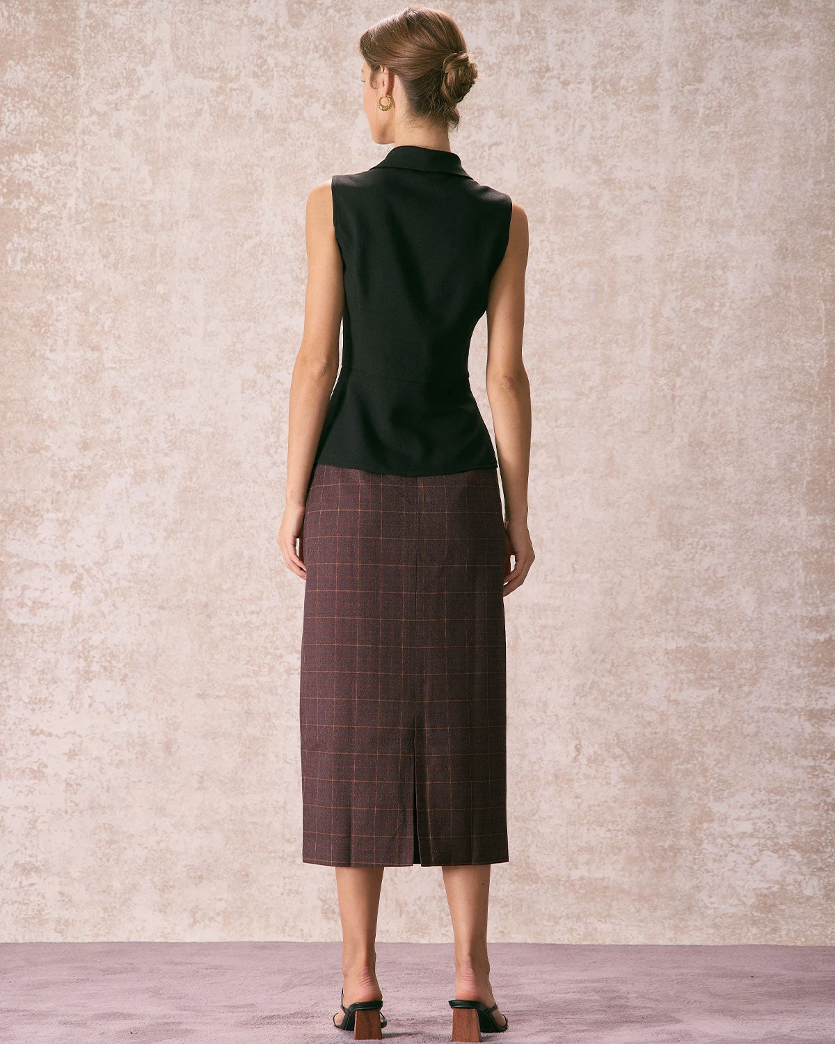 The Coffee High Waisted Plaid Midi Skirt 5 The Coffee High Waisted Plaid Midi Skirt - Image 5