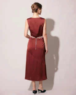 The Coffee Square Neck Sleeveless Satin Midi Dress 9 The Coffee Square Neck Sleeveless Satin Midi Dress -Deals Dress N Swimwear Store the coffee square collar satin maxi dress dresses ckxcvq 825847