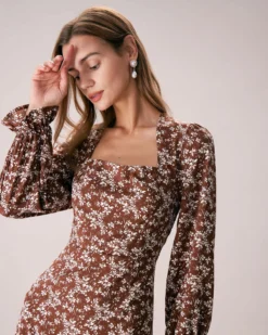 The Coffee Square Neck Floral Mini Dress -Deals Dress N Swimwear Store the coffee square neck floral mini dress dresses df5xfq