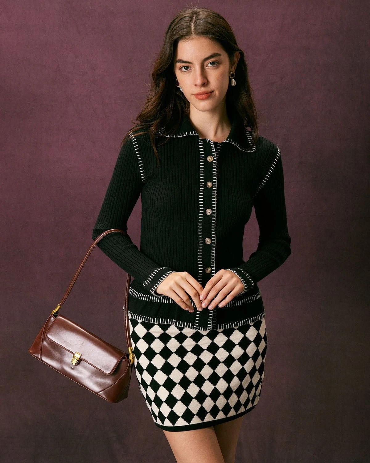 The Black Seam Colorblock Button Cardigan 1 The Black Seam Colorblock Button Cardigan